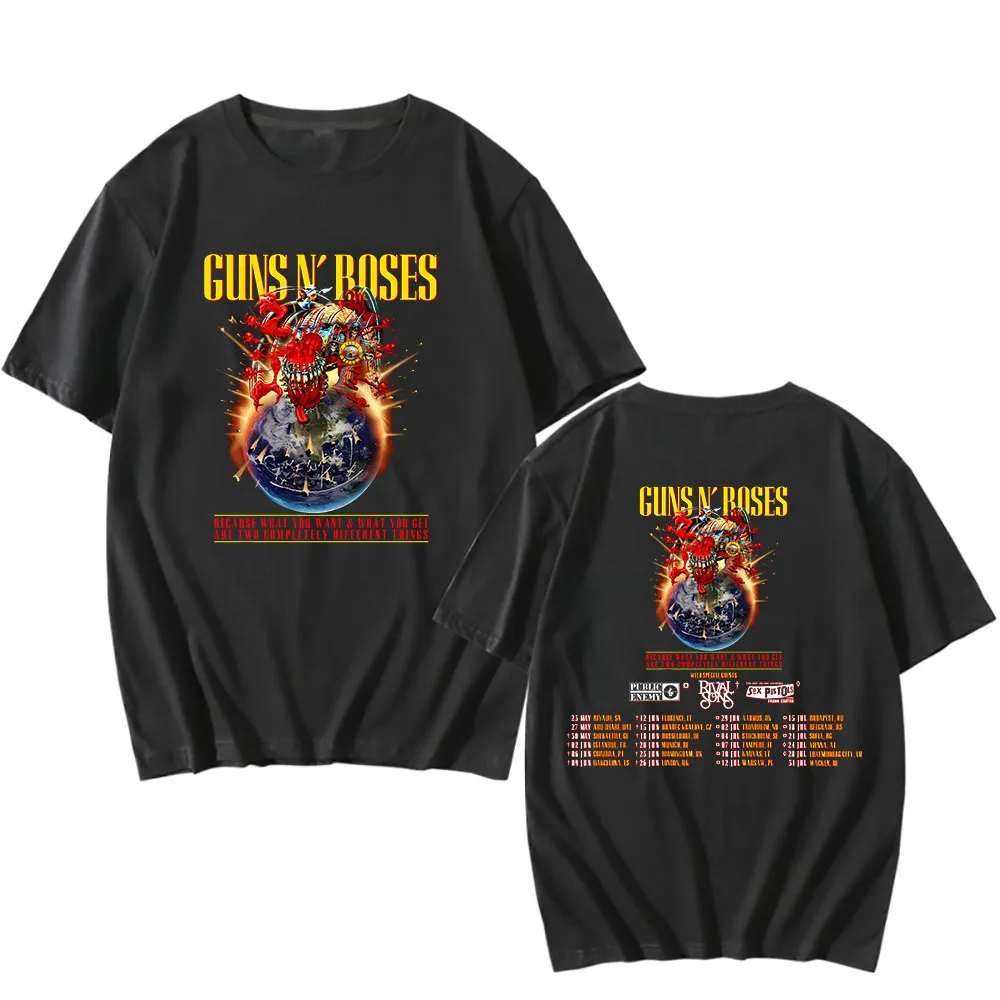 Guns N Roses 2025 Tour Unisex Cotton Short Sleeve T-Shirt - Hip