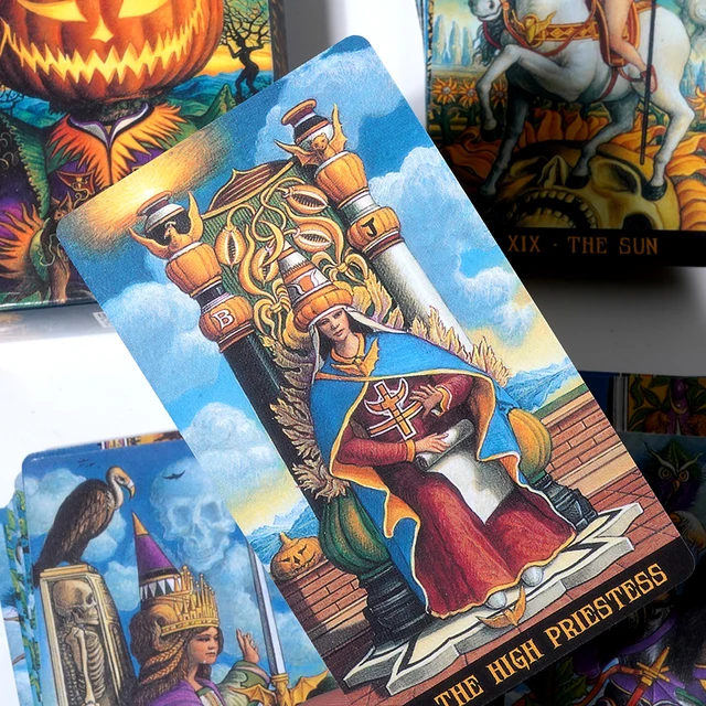 Baralho de Tarot Halloween, Oracle Card, Gato Preto, Pumpkin Pattern, Jogos  de Baralho, 11.3x6.3x3.2cm, 78Pcs - AliExpress