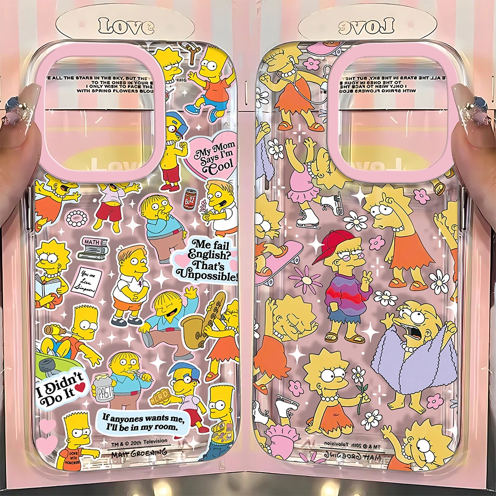 Cartoon Cute Simpsons Clear Back Phone Case