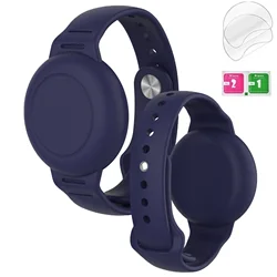 Silicone Anti - Removal Airtag Holder - Secure, Hidden Design for Kids, Pets, and Luggage (Blue Waterproof)