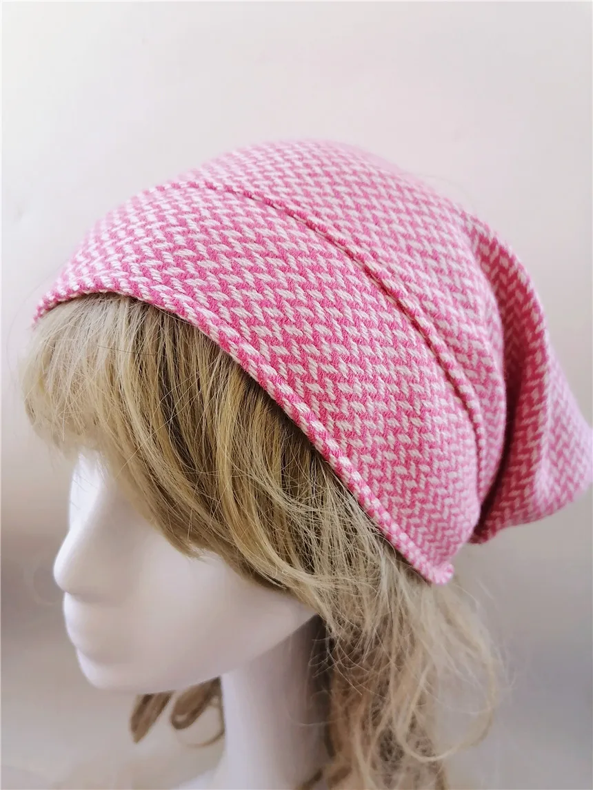 

Розовые полосатые женские шляпы, богемная шляпа для девушек, женская шапочка в средневековом стиле