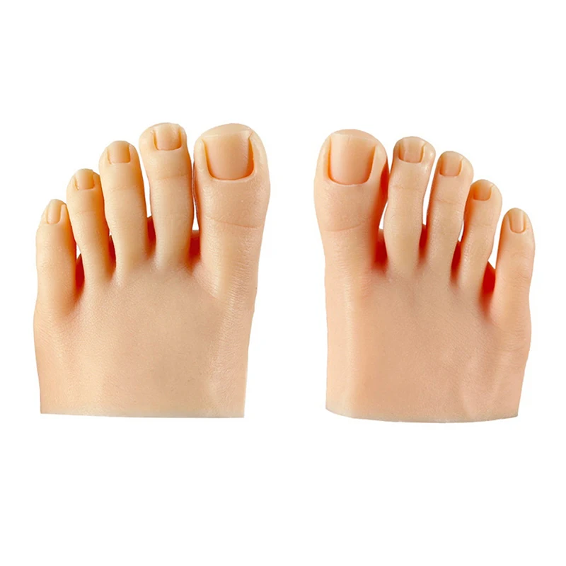 1PC Nail Practice Foot Mannequin with Fake Toes for Pedicure Training Nail Display Silicone Nail Training Foot Fake Model