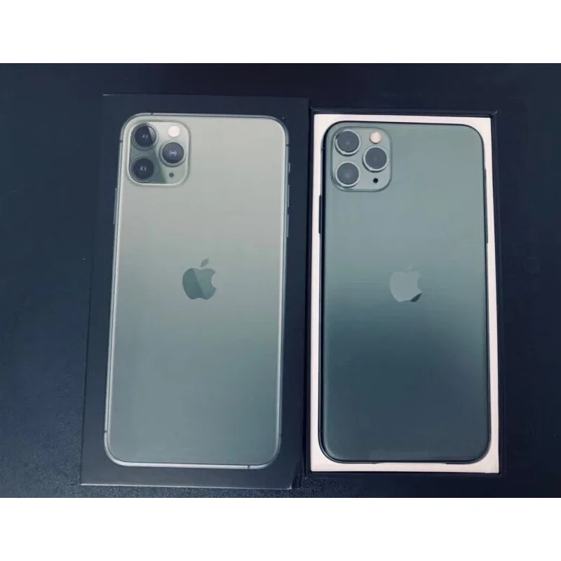 Original Apple 11 pro max 64/256/512GB ROM Unlocked Smartphone With Face ID A13 Bionic chip 6.5 inch OLED Screen 12MP Camera NFC