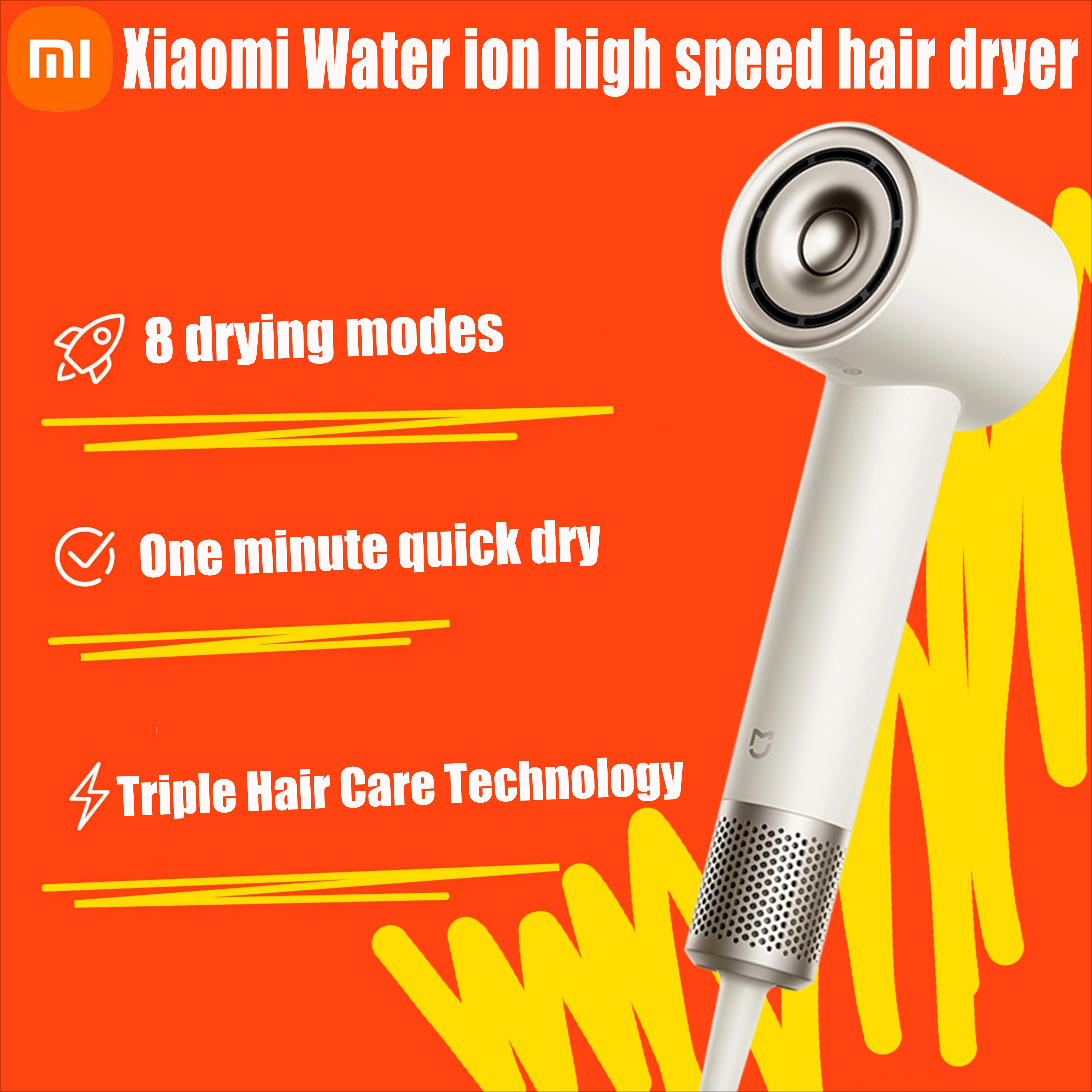Xiaomi Mijia High-Speed ​​Water Ion Hair Dryer 1 Minute Quick Dry Hair Intelligent Temperature Control Low Noise