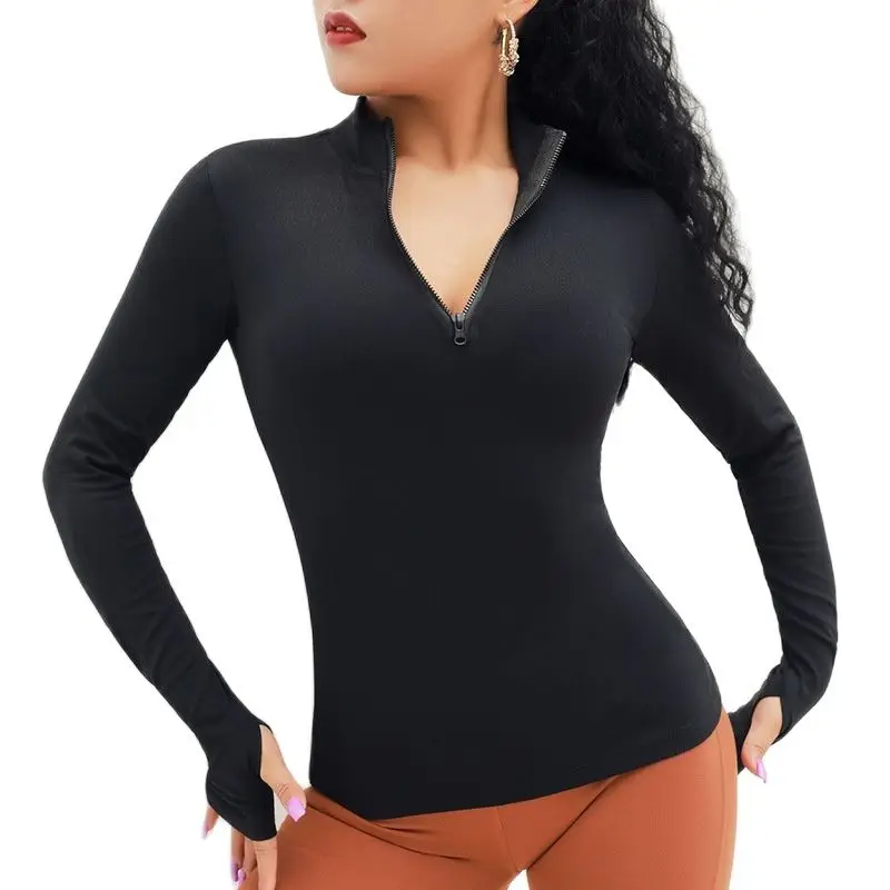 Women's Yoga Shirts Long Sleeve Sport Top with Zipper for Gym Athletic yoga top yoga shirt sports shirt sports t shirt