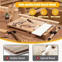 Woodworking Bench Vise with 4 Bench Dogs and 2 Clips Wood Bench Vises Kit for Garage Studios 2