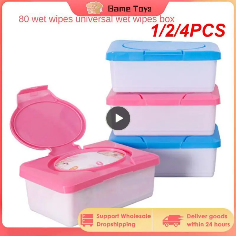 

1/2/4PCS Wet Tissue Paper Case Baby Wipes Napkin Storage Box Tissue Holder Container Plastic Napkin Storage Home Accessories