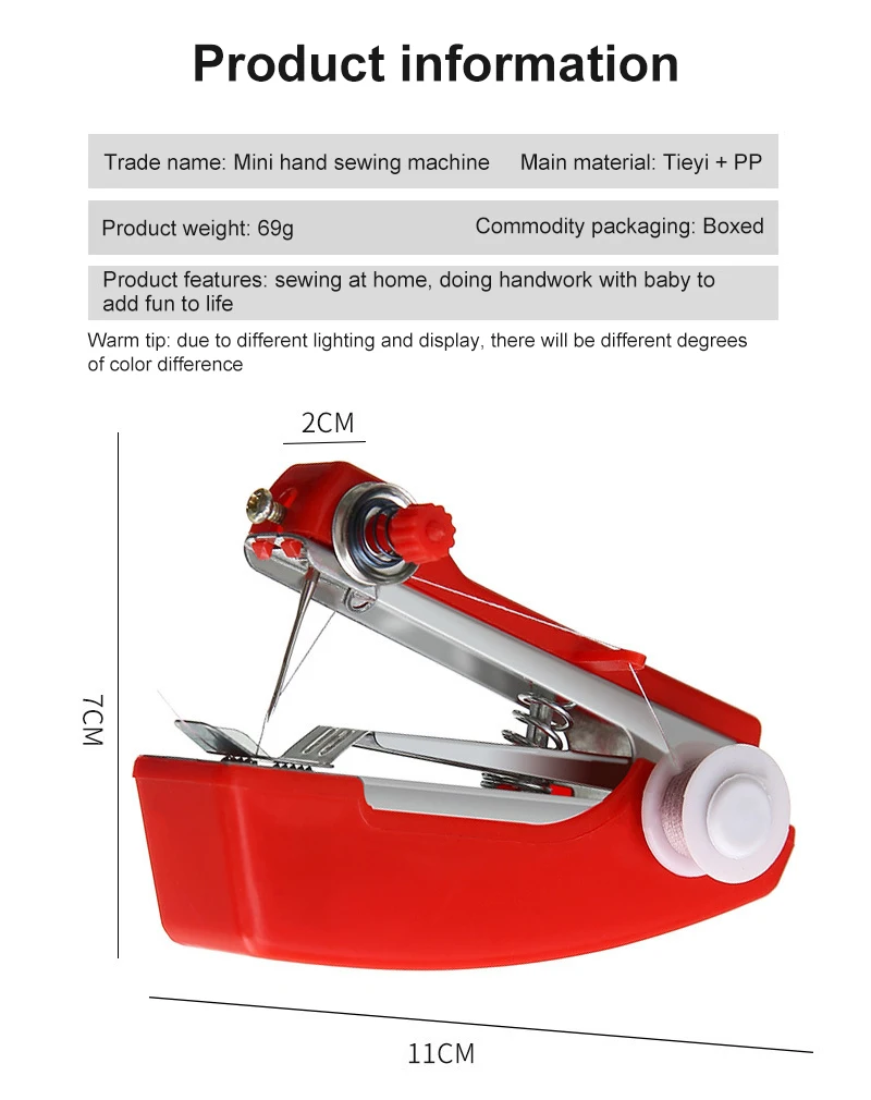 Description Picture 4 of itemset Portable Household Mini Sewing Machine Color Sewing Thread Manual Sewing Machine Special Needle Set Sewing Supplies ZXH