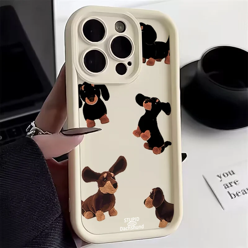 Shockproof Cute Dachshund Bulldog Phone Case Cover