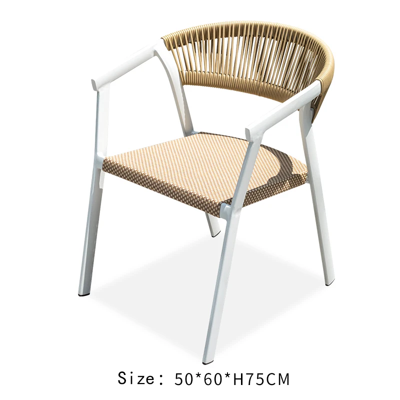Top Selling 4Pcs a lot Nordic Simple Modern Rattan Chair for Dining and Living Room Furniture Outdoor Garden Chairs