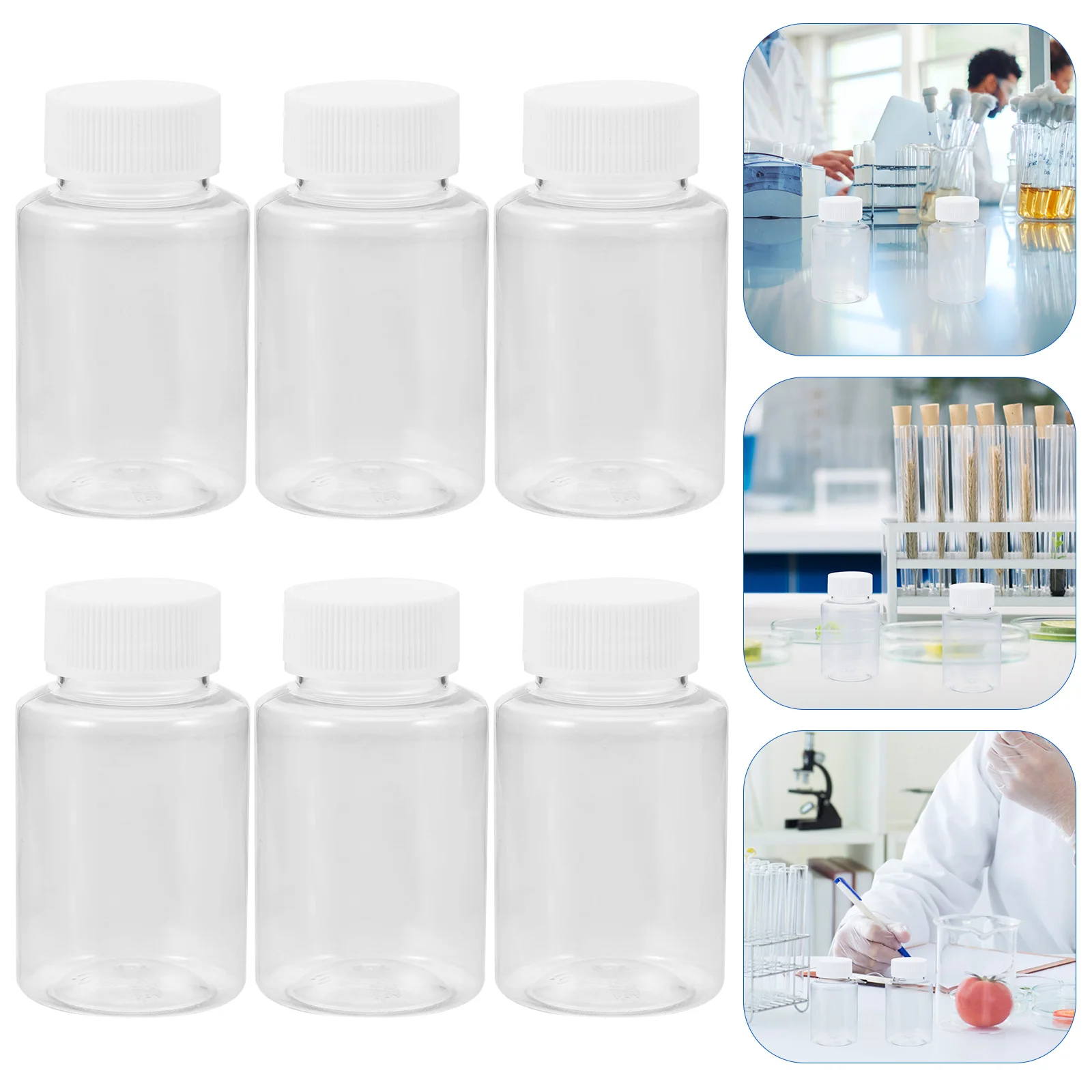 

6 Pcs Oil Sample Bottle with Caps Storage Vial for Lab Reagent Bottles Sealing Small