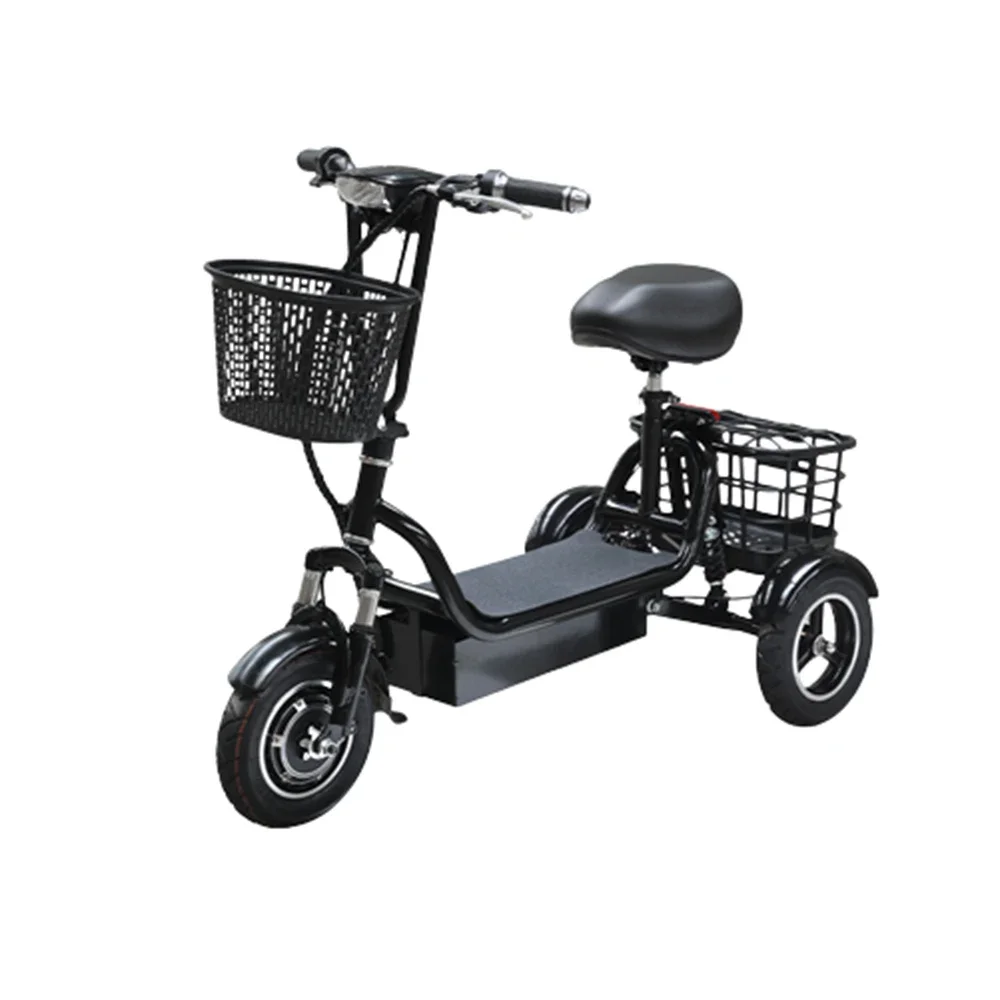 

13ah Electric Tricycle Foldable Lithium Battery Multi Gear Adjustment Multiple Shock Absorption 10 Inch Tires Portable Storage