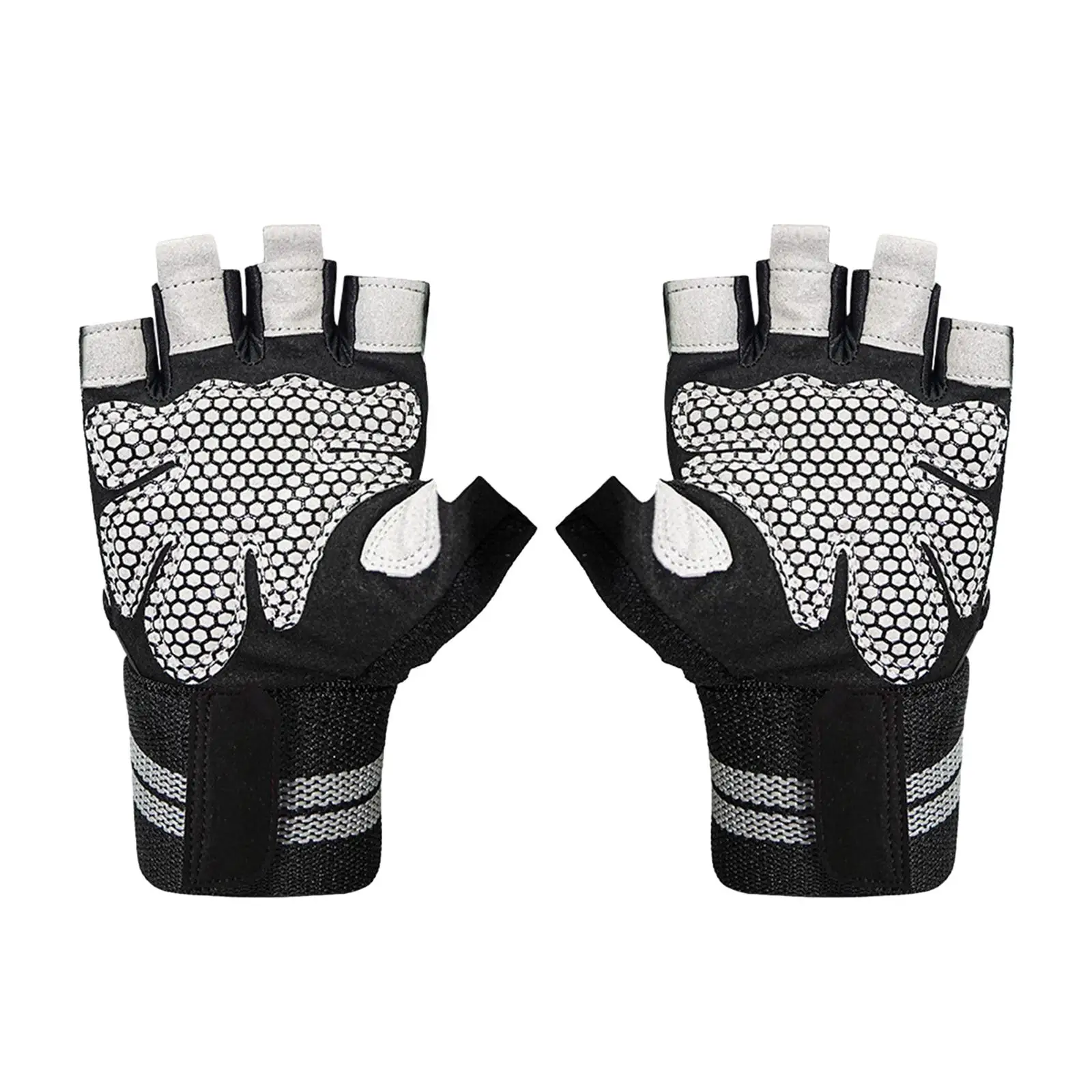 Half Finger Sports Gloves 1 Pair Anti Slip Women Men Protective Fitness Gloves for Powerlifting Riding Camping Training Dumbbell