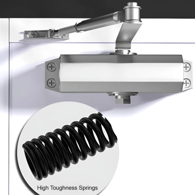 Hydraulic silent buffer aluminum alloy channel automatic door closer Multi-angle adjustment