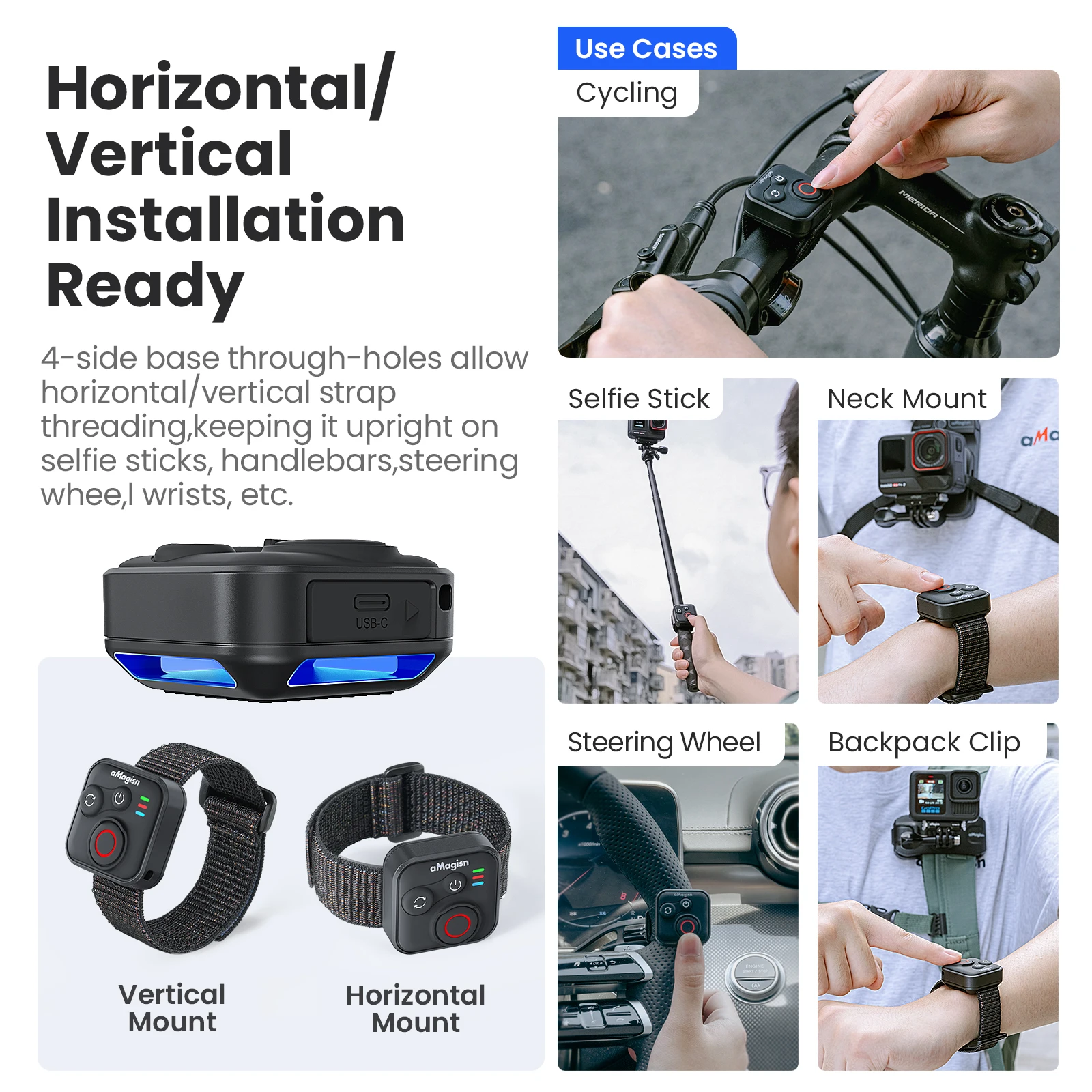 Télécommande Bluetooth 50m pour GoPro Insta360 - Imperméable