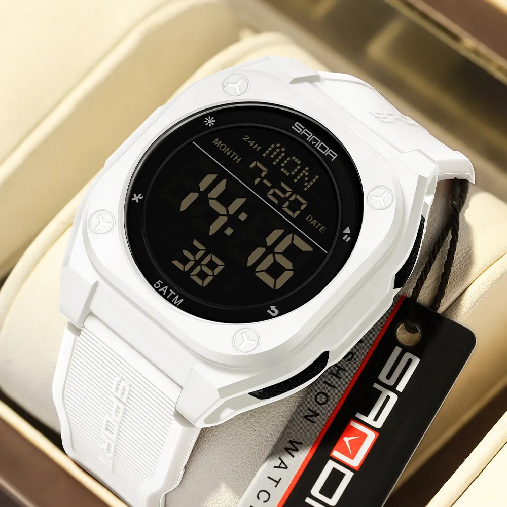 Waterproof Men's Digital Sports Watch with LED Display & Alarm Clock