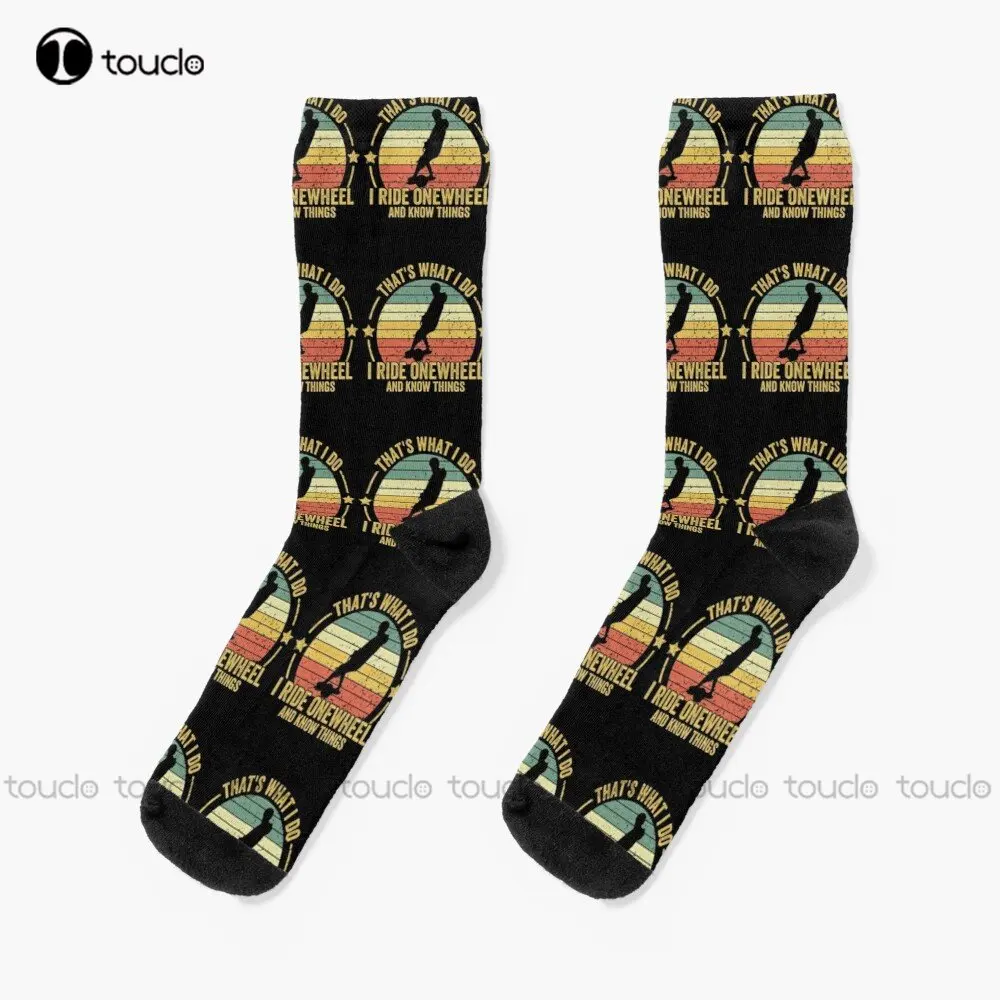 Vintage Onewheel Design - Funny Gift For One Wheel Lovers Socks Baseball Socks Personalized Custom Unisex Adult Teen Youth Socks