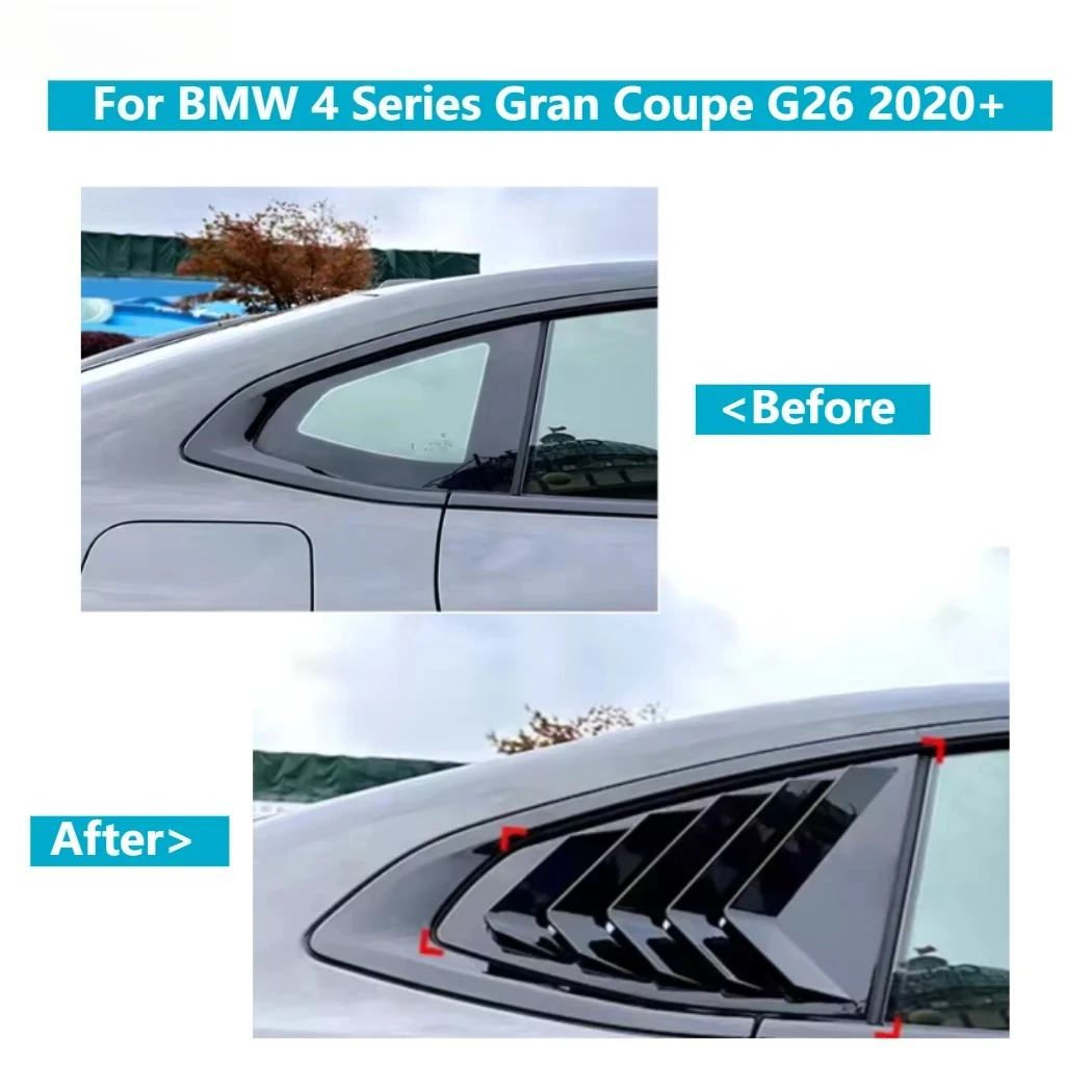 새로운 윈도우 블라인드트림 리어 루버 블라인드 커버 BMW 4 시리즈 그란 쿠페 G26 2020+ ABS 드릴링 프리 설치 키트