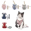 Bowknot Cat Harness and Leash Set Adjustable Puppy Harness Cat Lead Leash Clothes Vest Nylon Mesh Kitten Collar Cat Accessories