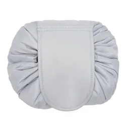 Women's Waterproof Drawstring Travel Cosmetic Organizer Bag - 26X20cm (K Light Gray)