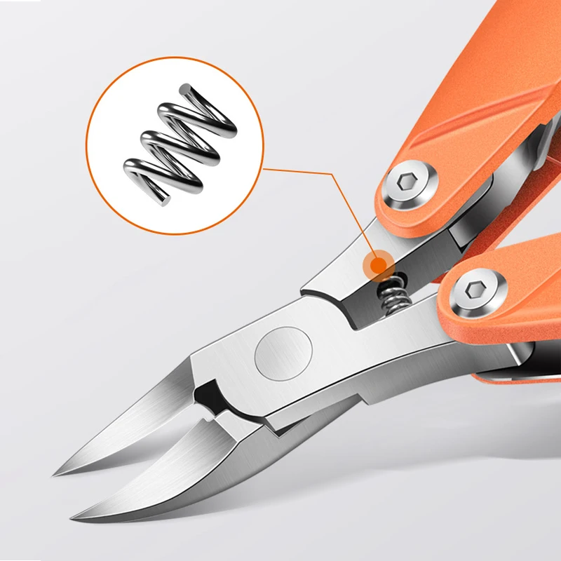 1Pcs Orange Nail Clippers Foldable Pliers Toe Nail Clippers Finger Cuticle Pro Nail Correction Dead Skin Remover Tools Durable 4