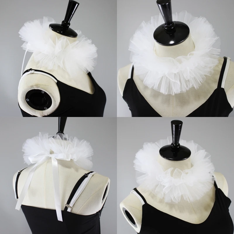 Women Renaissance Fake Collar Choker Necklace Decorative Clown Cosplay