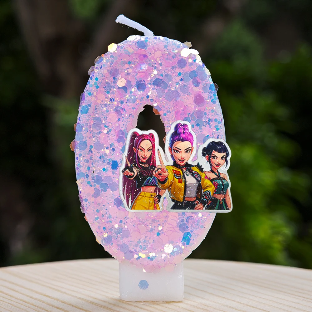 Demon Hunters Thema Verjaardagskaars Cijfer 0