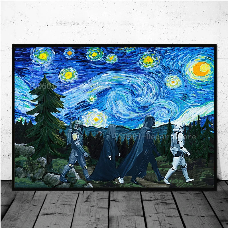  XIUYUG 6 Pieces Space Wars Movie Posters Home Deco Art Wall  Decor Landscape Canvas Wall Travel Poster Living Room Bedroom Decorative  Painting (A,6PCS 8x12), White: Posters & Prints