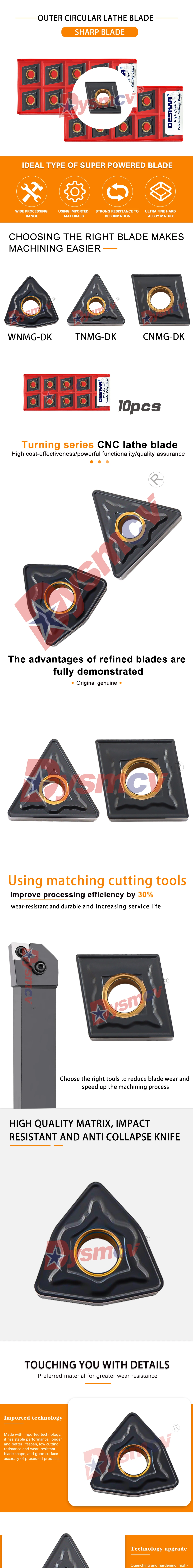 DESKAR 100% Original CNC Externe Drehen Werkzeug TNMG160408-DK WNMG080408-DK CNMG120408-DK LF3018 Gusseisen Bearbeitung Drehmaschine Einsatz – Detail 1