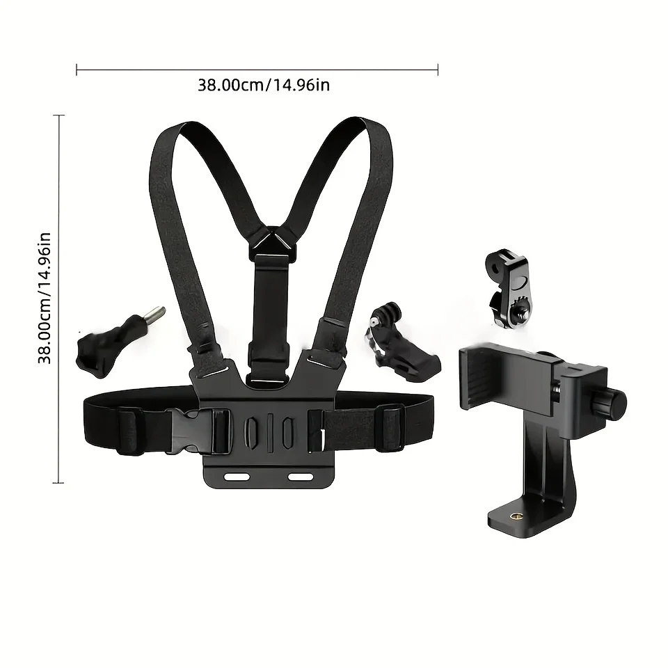 1pc Adjustable Chest Strap Headband,First-Person Perspective for Mobile Phones, Sports Camera Mounting, Cycling Gear