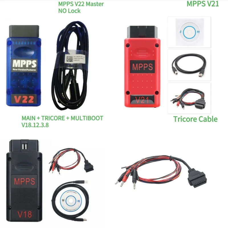 Новый MPPS V18.12.3.8 MAIN + Tricore + Multiboot OBD2 MPPS V22 с разрывным тросом, автомобильный ECU MPPS V21 ECU