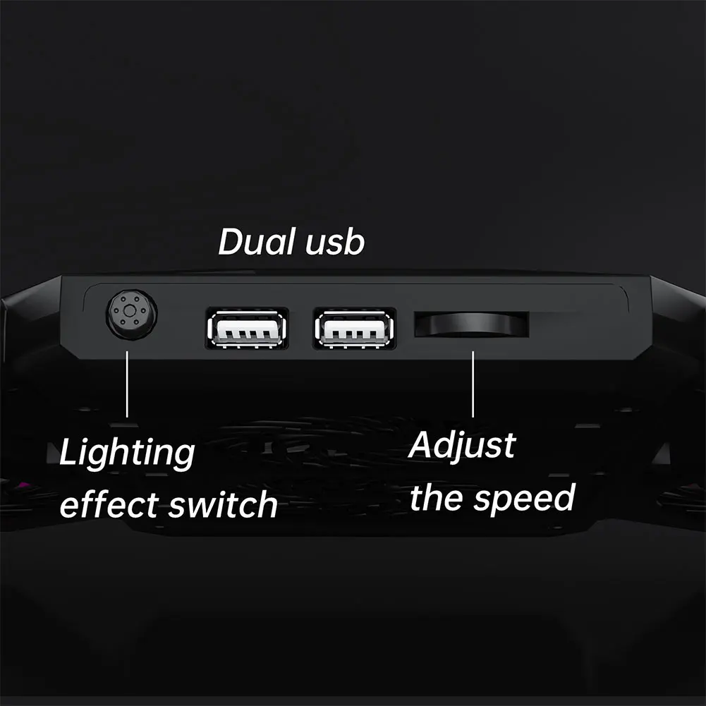 노트북 쿨러 냉각 패드 2 USB 포트 게임용 노트북 팬 높이 조절 가능한 게임용 노트북 스탠드 12-21 인치 컴퓨터 PC 노트북