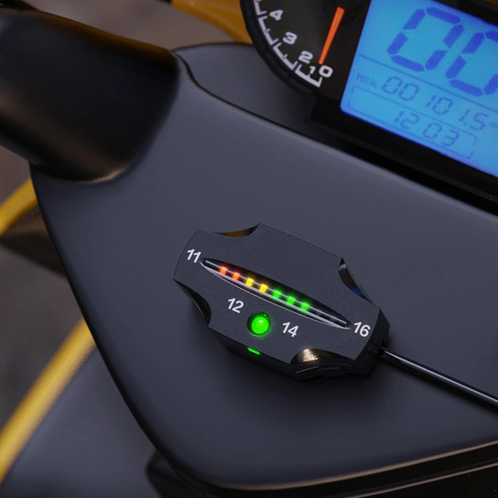 Digital Voltmeter 12V LED Tricolor Indicator Light Digital Panel Voltmeter Electric Voltage Meter Volt Tester For Auto Battery Car Motorcycle Ship