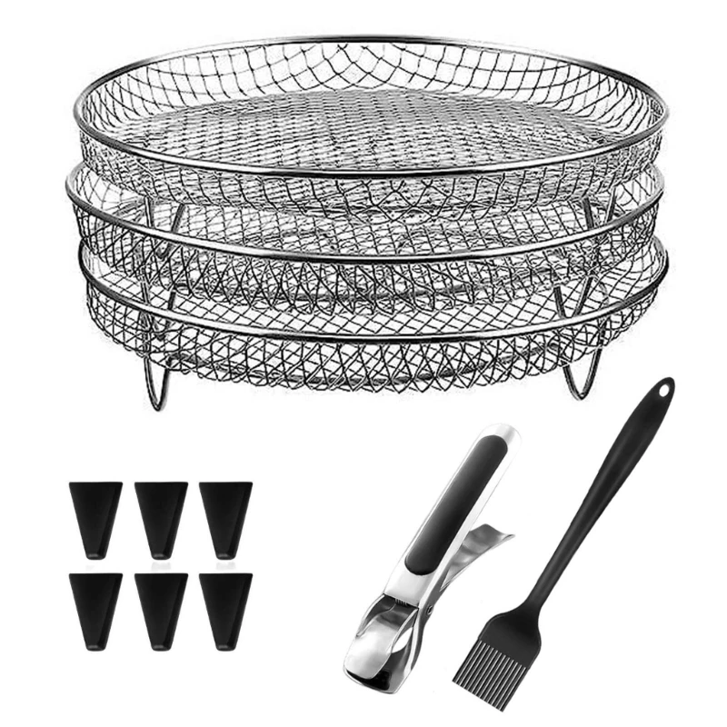 Stainless Steel Dehydrator Rack Round Air Fryer Accessory for Air Fryer