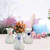 Modern Plastic Vases European Dining Table Decorative Flower Plants Vase White Rattan Like Plastic Vase 5