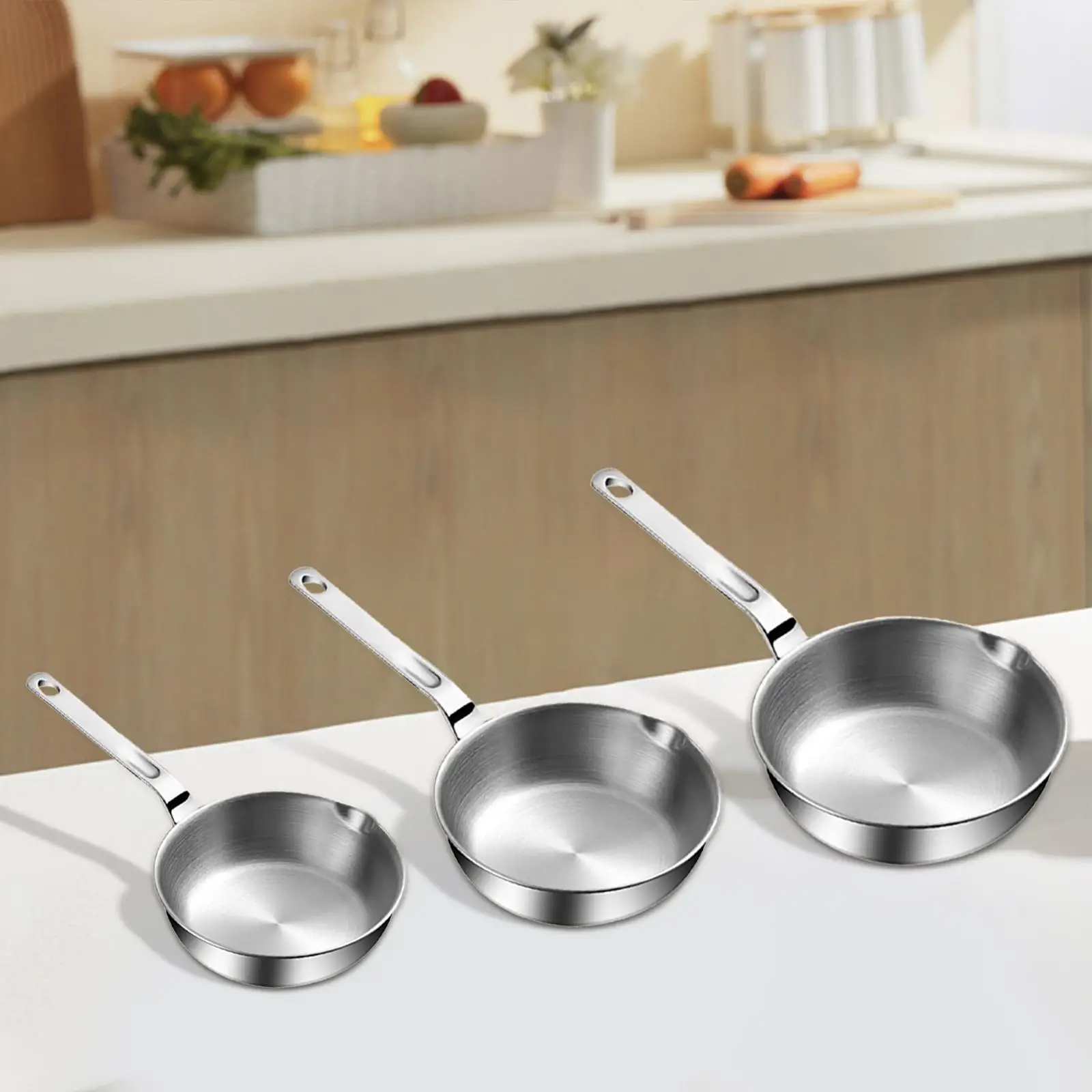 Stainless Steel Frying Pan Cooking Eggs Sandwich Butter Melting Pot for Home Kitchen Induction Cooker All Stovetops Stoves