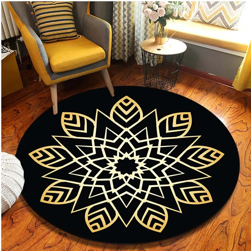 

Round Carpet Mandala Living Room Rugs Room Decor Bedroom Floor Area Rug Doormat Decor Chair Mat Floral Carpets Alfombra