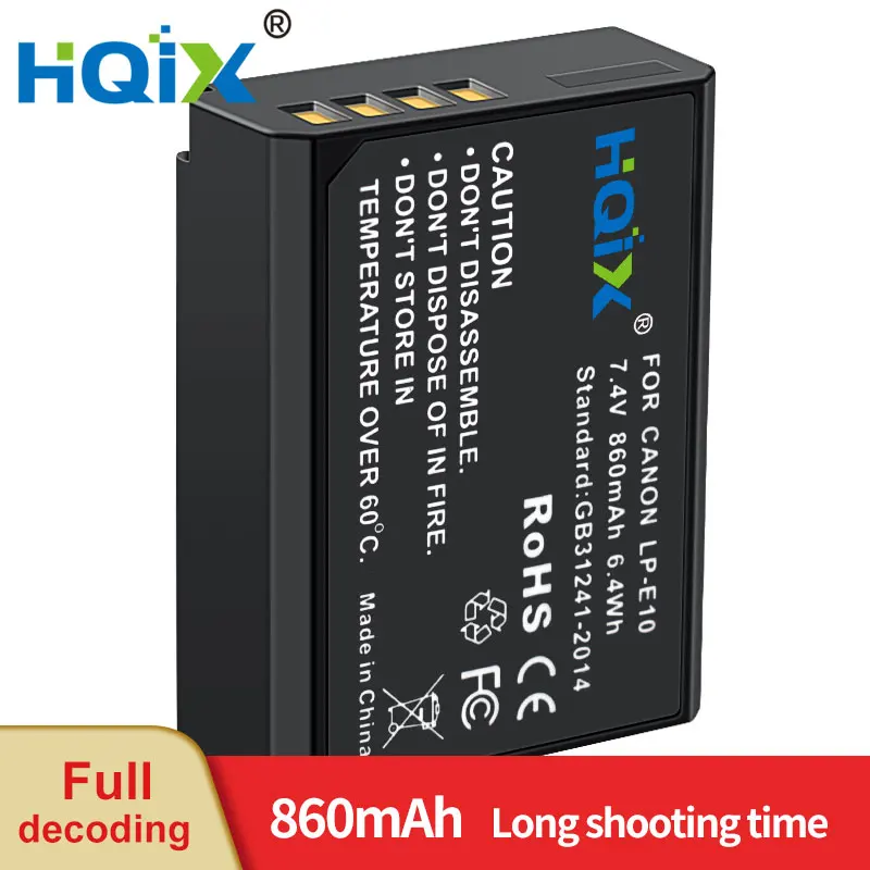 Hqix Per Canon Eos Rebel T3 T5 X50 X70 1100D 1300D 1200D 4000D 3000D Fotocamera Lp-E10 Batteria Del Caricatore