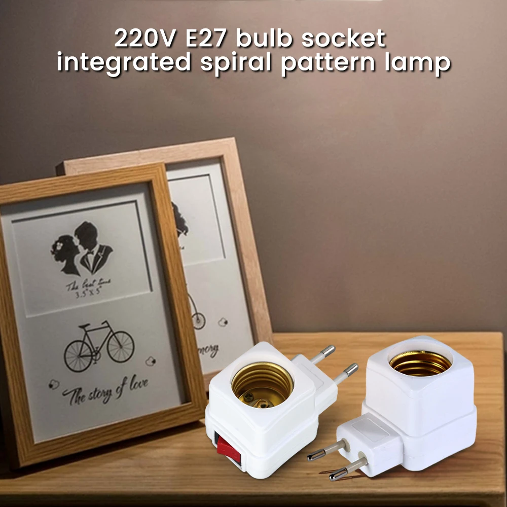 1 Pcs E27 LED Light Lamp Bulbs Socket Base Holder EU Plug Adapter ON/OFF Switch White