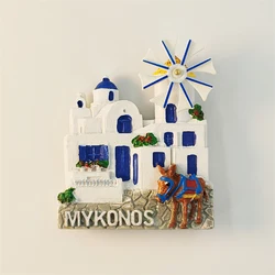 Aegean Mykonos Windmill 3D Resin Art Souvenir Magnet (Windmill)