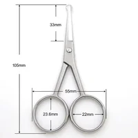 1pcs Round Head Safety Cuticle Manicure Scissors Professional Small Clipper Eyebrow Nose Hair Trimming Tweezers Beard 1