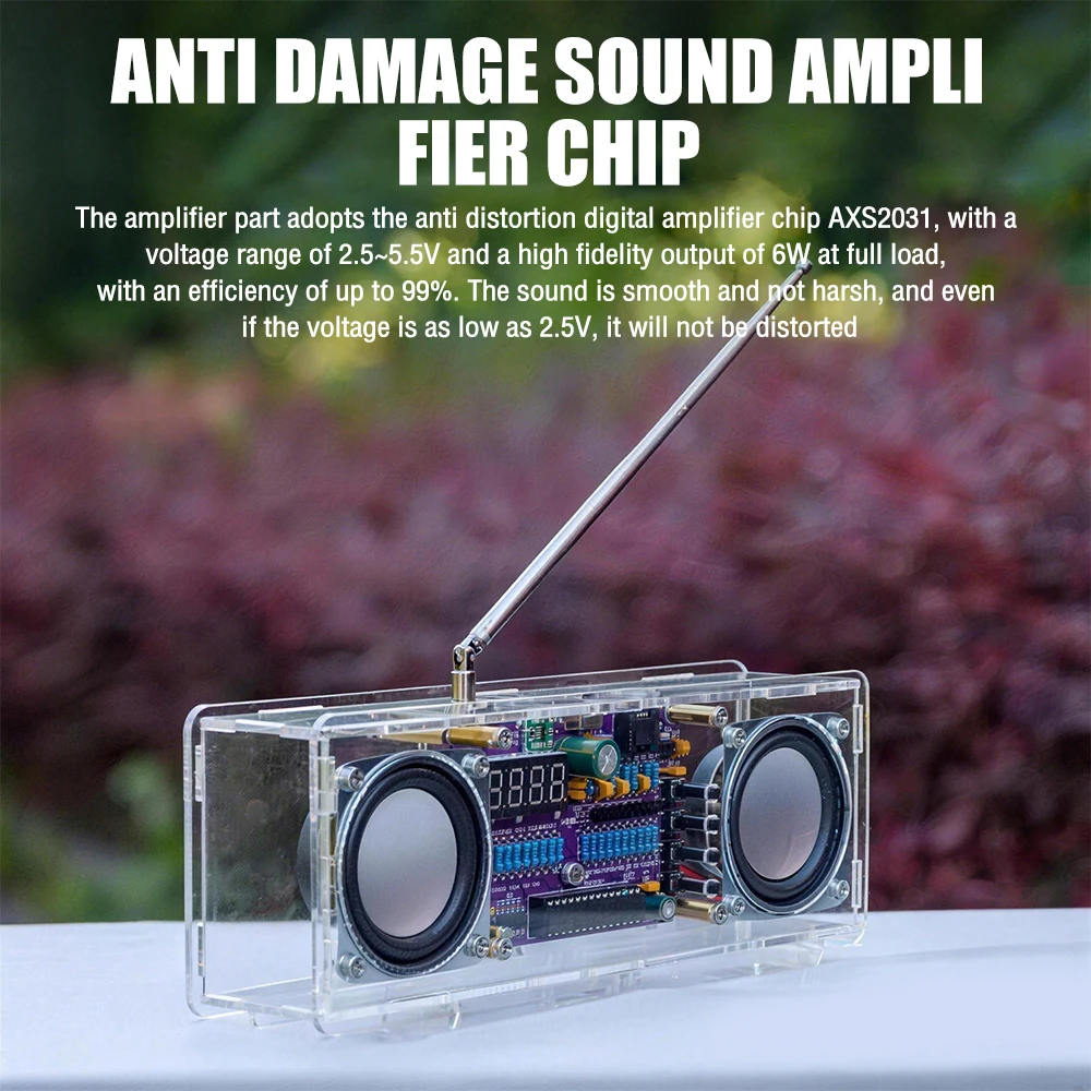 DIY Electronic Radio Kit with LCD Display & Type-C Charging