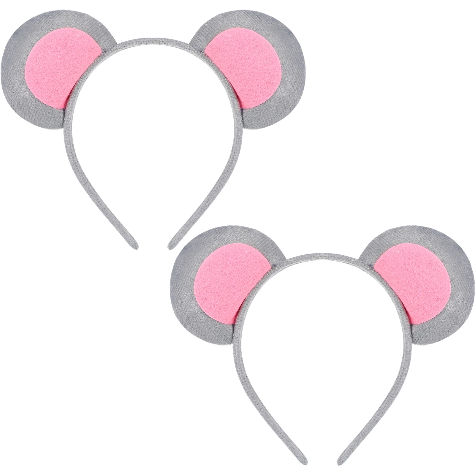 Plush Mouse Ear Headband 2Pcs Ear Headbands Mice Costume Ears Headbands Kitten Headwear Accessories for Kids Party Favor ( 2pcs transparent pull back plane kids party favor toys sets baby shower guest gift souvenir boys giveaway pinata fillers