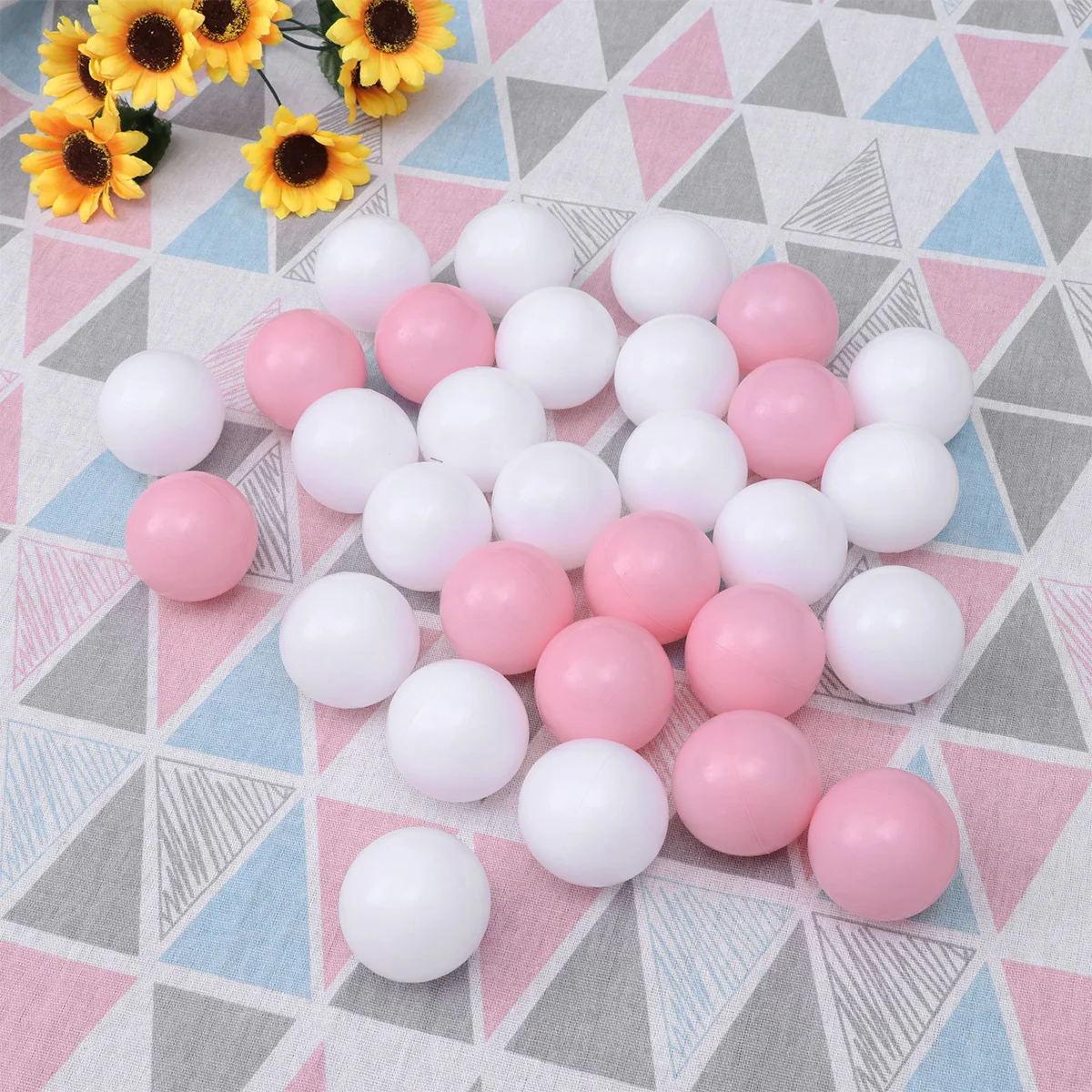 

100 шт., утолщенные экологически чистые пластиковые шарики, забавные волнистые шарики, детская игрушка (розовый + белый)