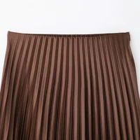 TRAF Elegant Party Midi Skirts 2025 Women's Spring Mid Waist Pleated Skirts Fashion Casual Vintage Beige Brown Long Skirts - Image 4