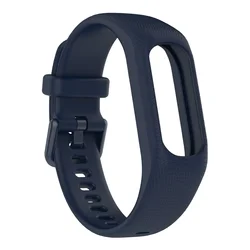Silicone Sports Strap with Metal Buckle for Smart Watch Bands Replacement (Midnight blue)