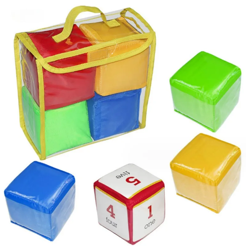 2/4PCS Oversized Learning Dice Set 3.9 "DIY Puzzle Throwing Toys Play Games Elementary School Classroom Activities Soft Dice