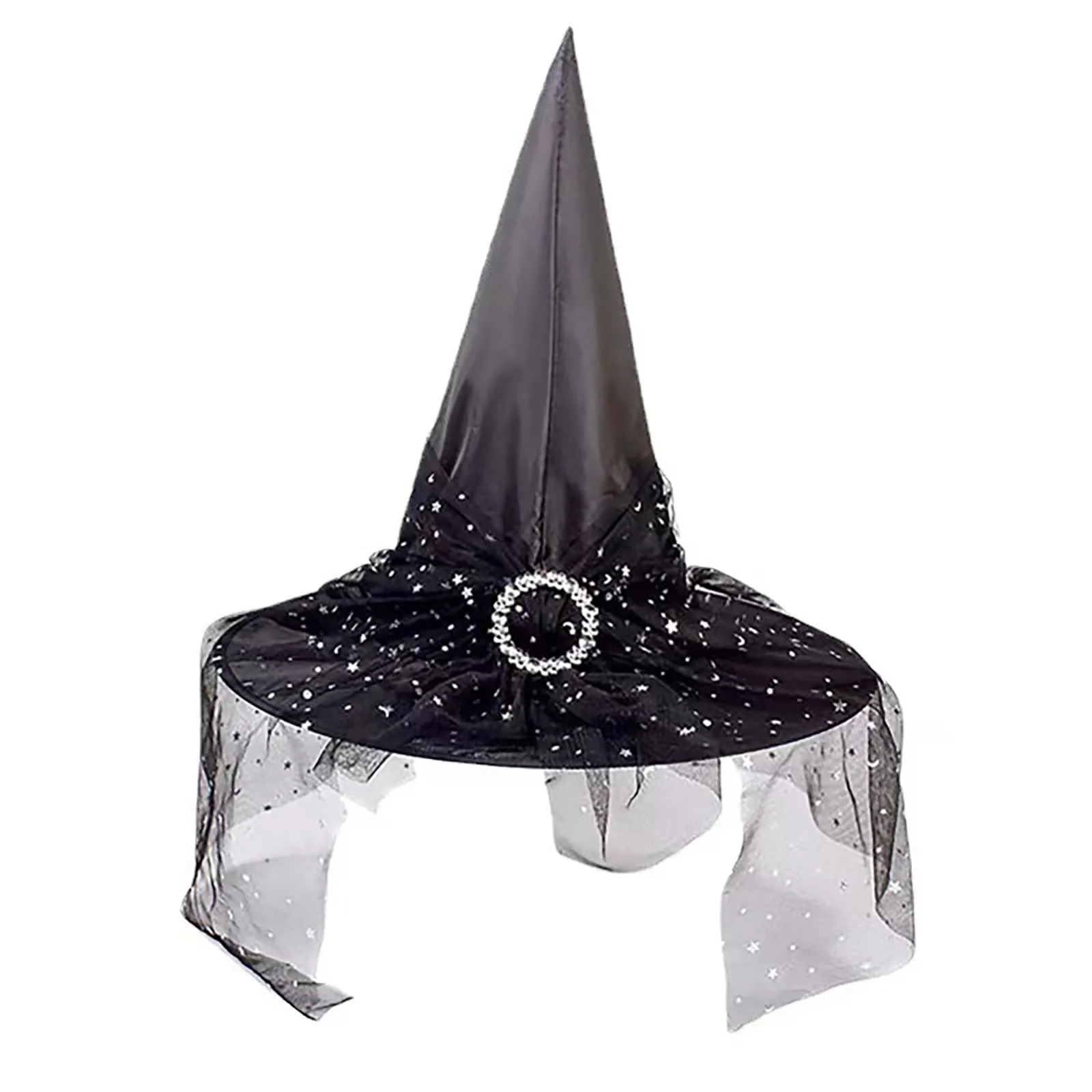 Halloween Witch Hats Lace Veils Cosplay Costume Accessories Party Supplies For Adults Kids
