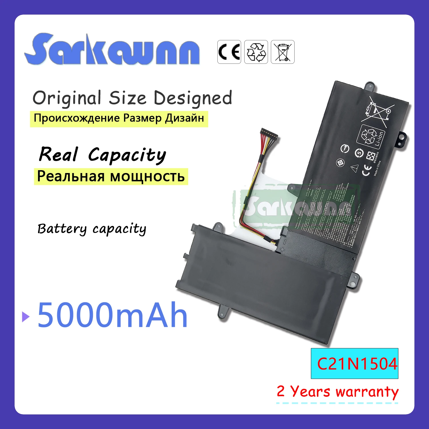 Bateria do Portátil Células para Asus Tp200safety Vp0110ts Tp200sa-fv0130t Tp200safety V0130t Série Sarkawnn-c21n1504
