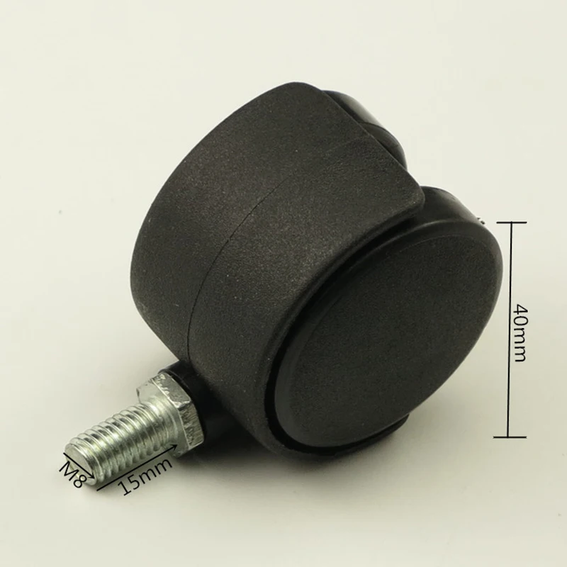 Black Plastic 40mm Replacement Swivel Casters Rolling Roller Caster Office Chair Sofa Wheels For Platform Trolley